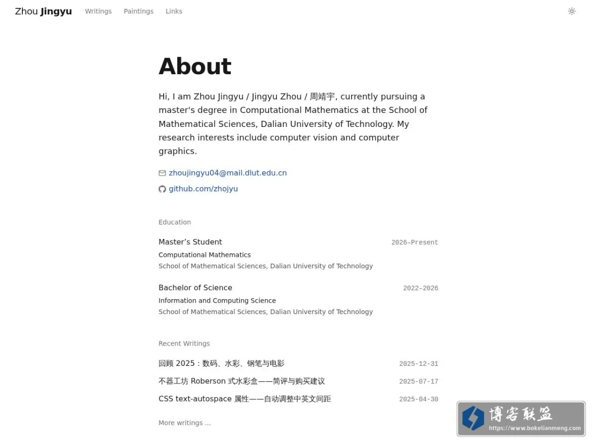 Zhou Jingyu 的网站快照